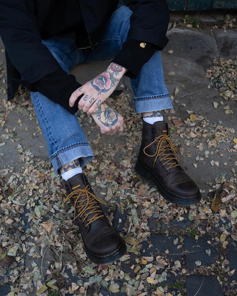 Botas Casuales Dr Martens Tarik Crazy Horse Cuero Utility Hombre Azules Marrom | MX 337FDN